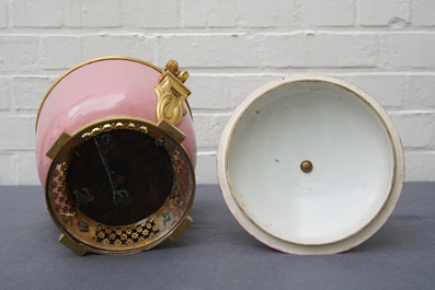 A gilt bronze-mounted monochrome pink bowl and cover, Samson, Paris, 19th C.